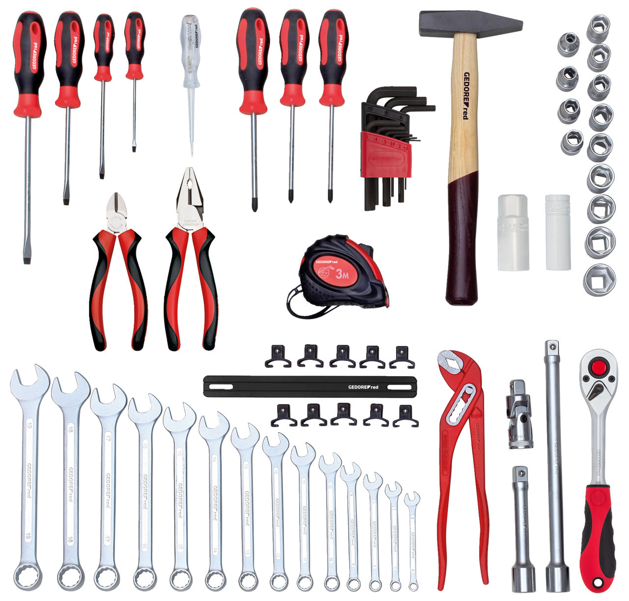 GEDORE rouge R21650057 - Coffret d'outils SCHRAUBER avec boîte à outils, 57 pièces