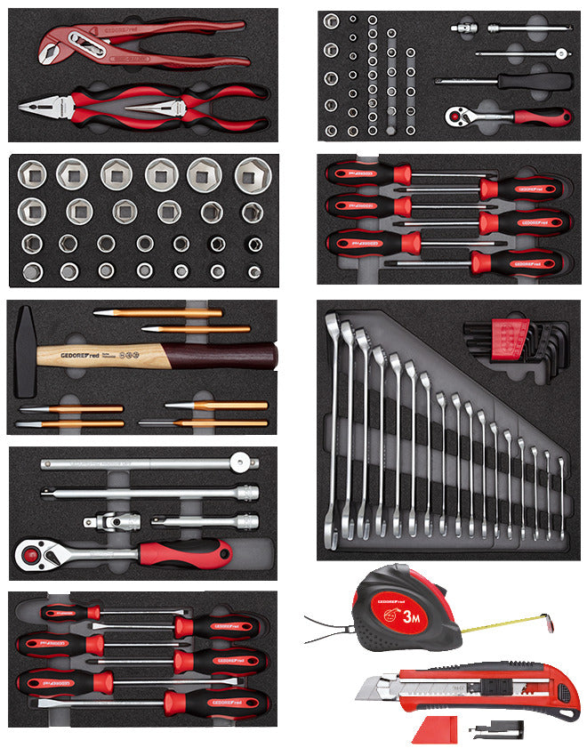 GEDOREred R21562005 - Tool set on GEDWorker tool cart 119 pieces (3301676)