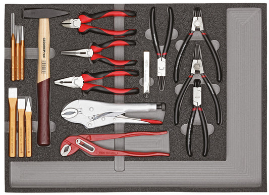 GEDORE red R22350001 - Tool set, pliers + striking tools, 29 pieces (3301682)