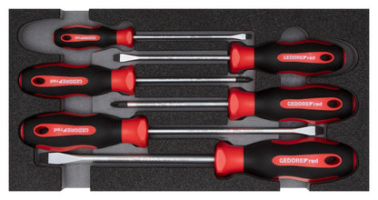 GEDORE rouge R22150014 - Jeu de tournevis PZ + SL, module CT 2/6, 6 pièces