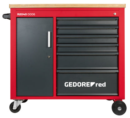 Établi mobile GEDORE rouge R20400006 - MÉCANICIEN, avec 6 tiroirs 988 x 431 x 935 mm