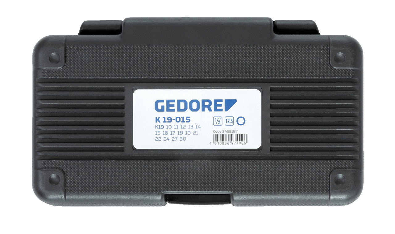 GEDORE K 19-015 - Impact socket set 1/2". 15 pcs (3459187)