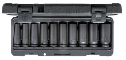 K 19 L-010 - Juego de  Vasos de Impacto de 1/2" largos. 10 pzas