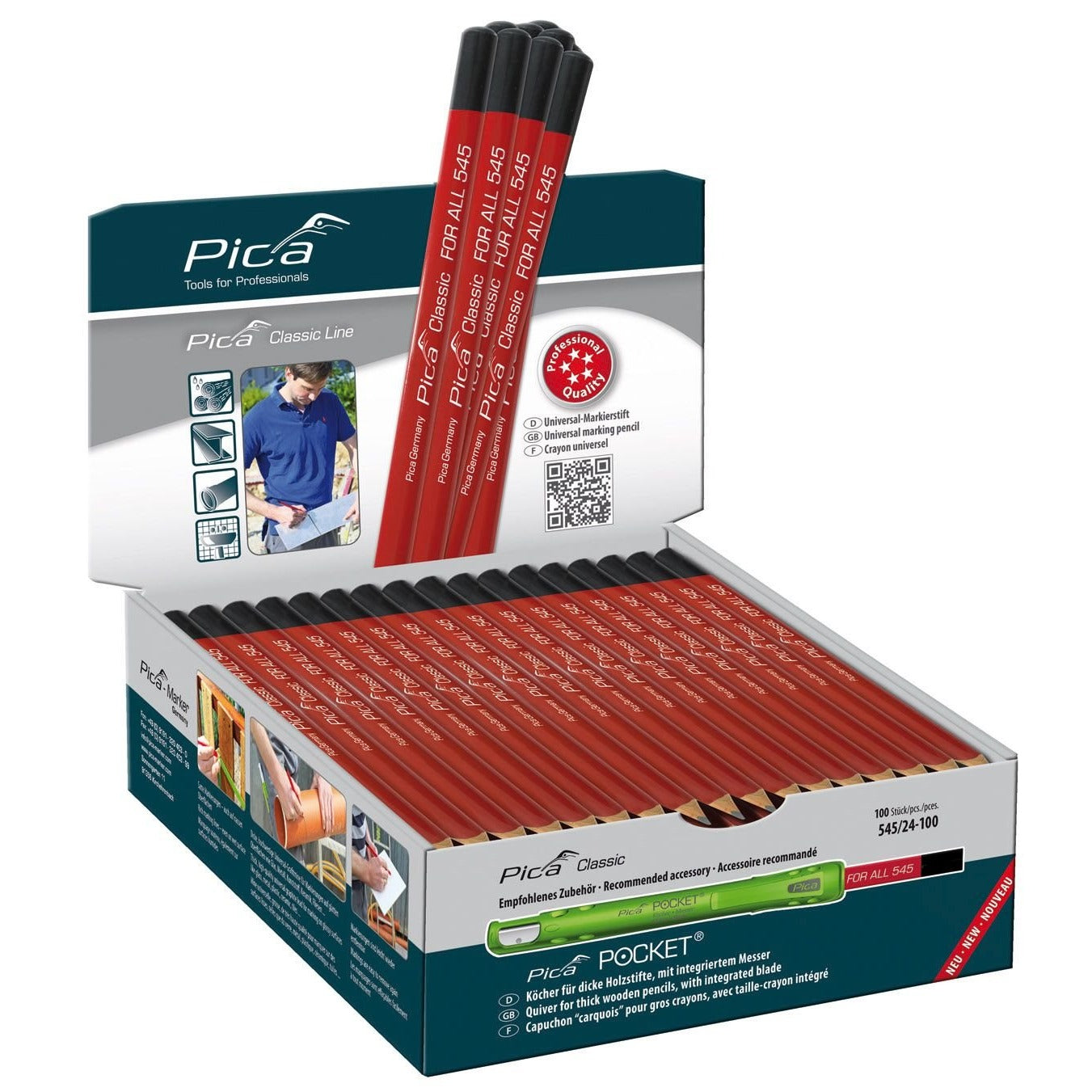 Pica 545/24-100 - Universal pencil (bulk) (Lot of 100 units) 