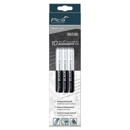 Pica 546/24-10 - Pica Classic Black-White 546 Universal Pencil (in a box of 10 units)