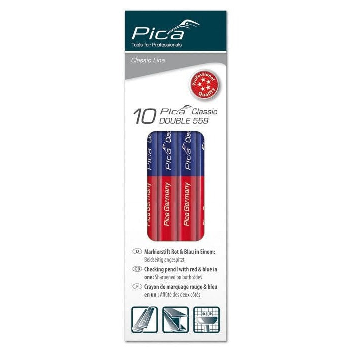 Pica 559-10 - Box with 10 red and blue double-tipped pencils 