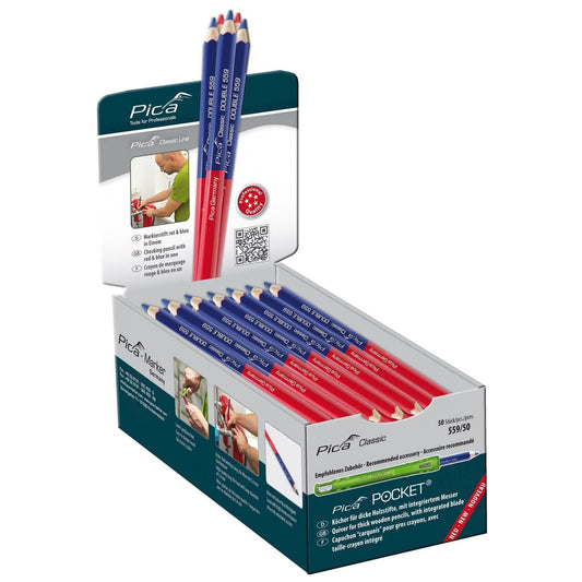 Pica 559/50 - Red and blue double-ended pencil (bulk) (Lot of 50 units) 