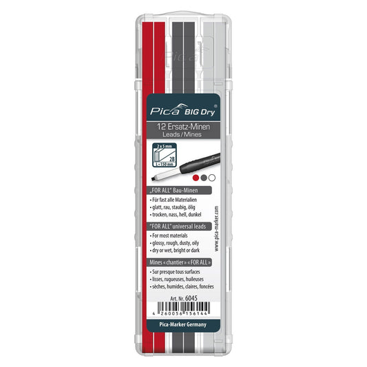 Pica Universal graphite + white + red FOR ALL leads for BIG Dry mechanical pencils 