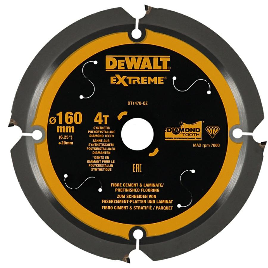 DEWALT DT1470-QZ - Hoja circular de sierra PCD 160 x 20 mm 4T, multiuso, 12 dientes de policristalina, corta una variedad de materiales: Superficies laminadas
