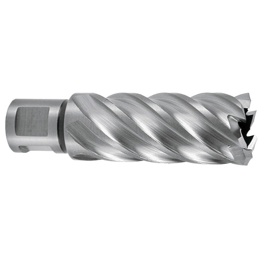 Foret à carotter Ruko HSSE-Co 5 avec queue Weldon (3/4"), rectifiée CBN, profondeur de coupe 55 mm 