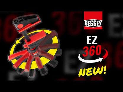Bessey EZ360-SET - Juego de 2 tornillos de apriete monomanual con mango giratorio 360° de 300mm de apertura