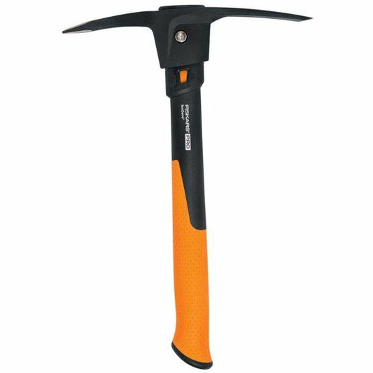 Fiskars Pro Pico de excavación IsoCore S, Para trabajos en suelos duros y pedregosos, 36 cm, 1,2 kg, Negro/Naranja, 1062937