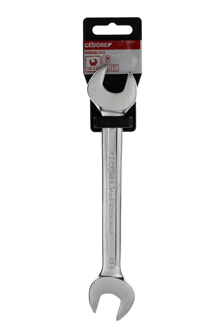 R05101819 - Llave fija de doble boca abierta 18x19 mm L=222 mm - Ferrotecnia