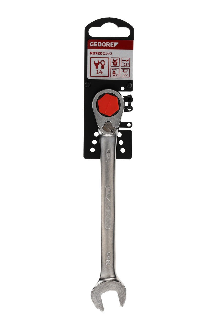 R07200140 - Llave combinada de carraca con palanca de cambio, 14 mm L=190 mm - Ferrotecnia