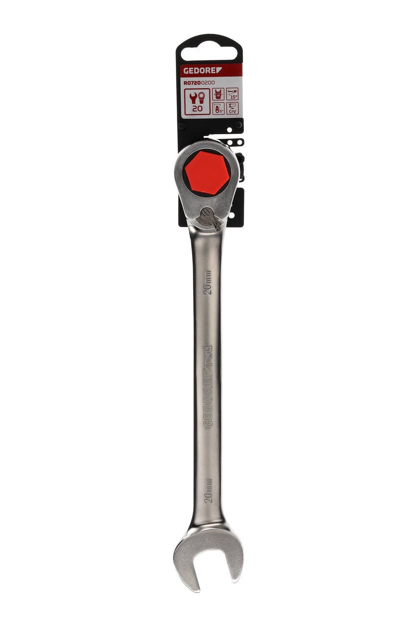 R07200200 - Llave combinada de carraca con palanca de cambio, 20 mm L=280 mm - Ferrotecnia
