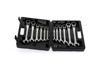 R07203016 - Juego de 12 llaves combinadas de carraca con 4 adaptadores para puntas y vasos - Ferrotecnia