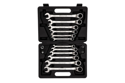 R07203016 - Juego de 12 llaves combinadas de carraca con 4 adaptadores para puntas y vasos - Ferrotecnia