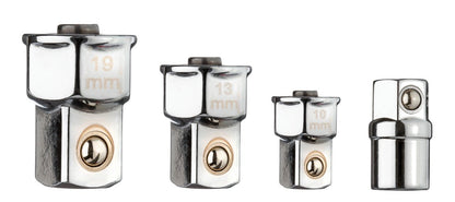 R07203016 - Juego de 12 llaves combinadas de carraca con 4 adaptadores para puntas y vasos - Ferrotecnia