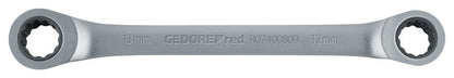 R07400810 - Llave de carraca poligonal doble, recta, 8x10 mm - Ferrotecnia