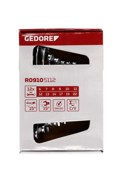 R09105112 - Juego de llaves combinadas, 6 - 22 mm, 12 piezas - Ferrotecnia