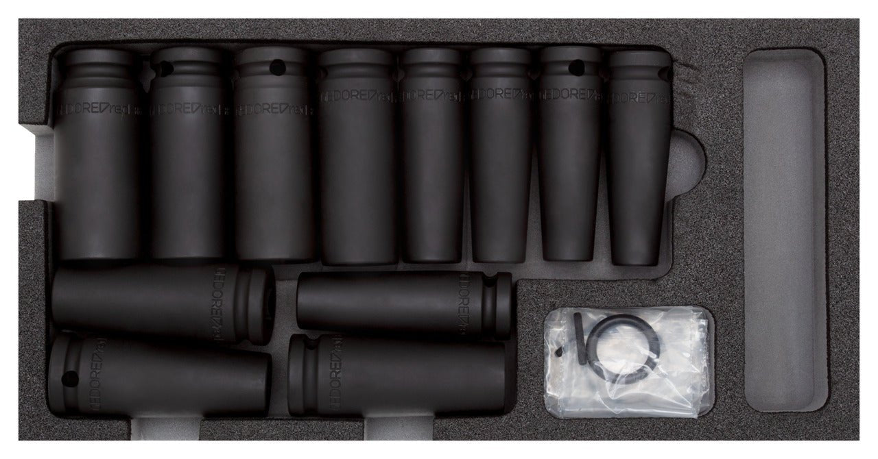 R22150012 - Llave de vaso de impacto 1/2", en módulo CT 2/6, 32 piezas - Ferrotecnia