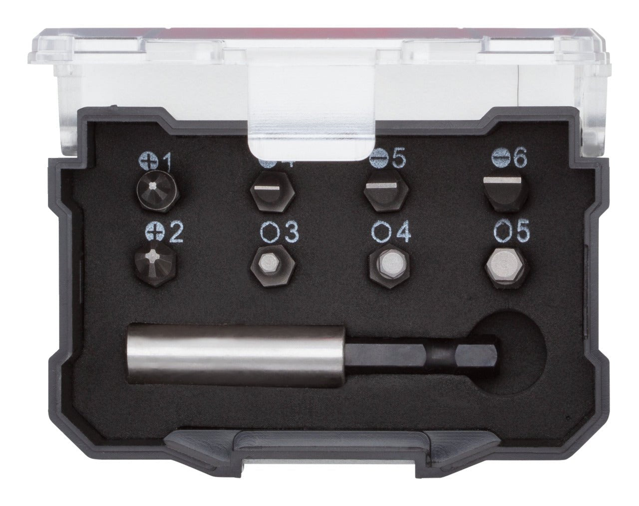 R33005009 - Juego de puntas 1/4" PH+SL+hexagonal con portapuntas magnético, 9 piezas - Ferrotecnia
