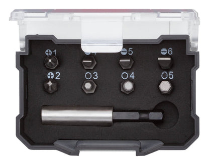 R33005009 - Juego de puntas 1/4" PH+SL+hexagonal con portapuntas magnético, 9 piezas - Ferrotecnia