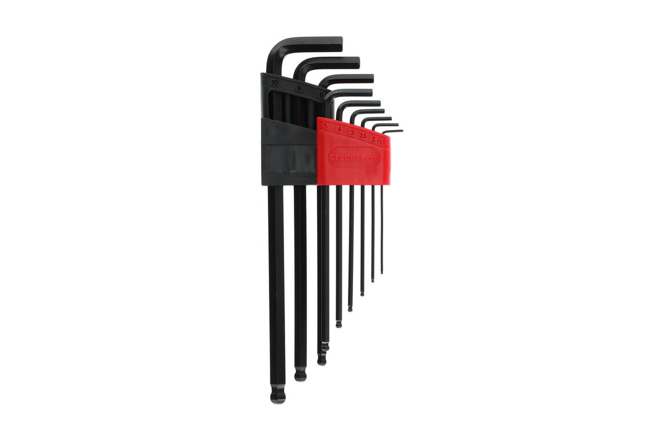 R36675009 - Juego de llaves Allen con punta bola, hexagonales, 1,5 - 10 mm, 9 piezas - Ferrotecnia