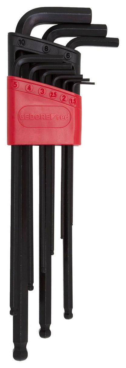R36675009 - Juego de llaves Allen con punta bola, hexagonales, 1,5 - 10 mm, 9 piezas - Ferrotecnia