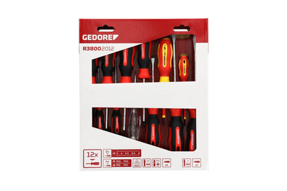 R38002012 - Juego de 12 destornilladores Planos+PH+PZ - Ferrotecnia