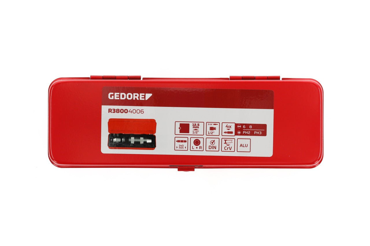R38004006 - Destorgolpe 1/2" con juego de 4 Puntas, 6 piezas - Ferrotecnia