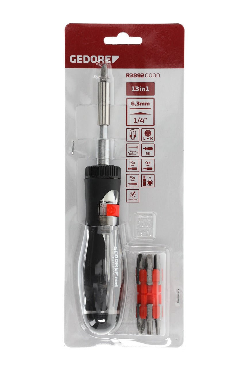 R38920000 - Destornillador de carraca telescópica 1/4" 13en1 - Ferrotecnia