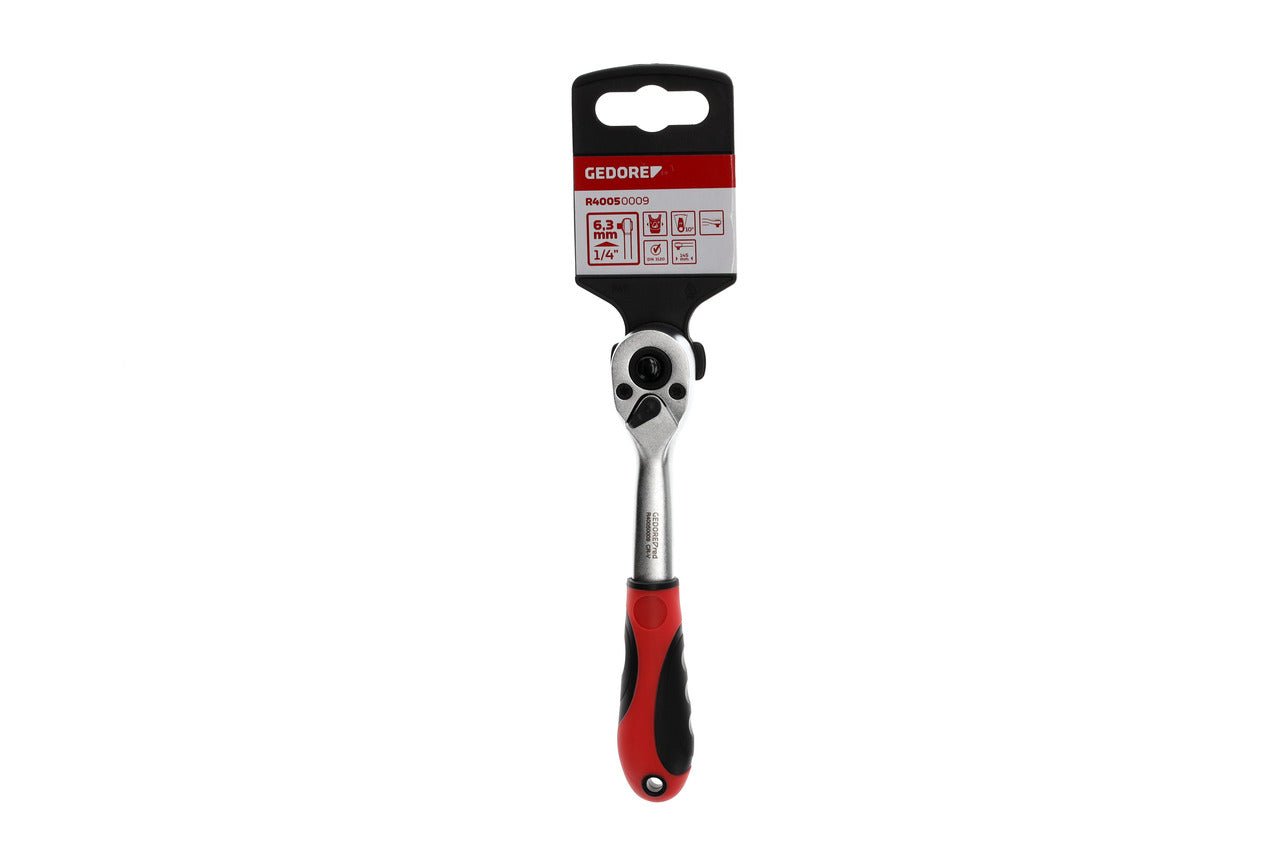 R40050009 - Carraca reversible de 2 componentes 1/4", acodada, ángulo de retorno 5° - Ferrotecnia