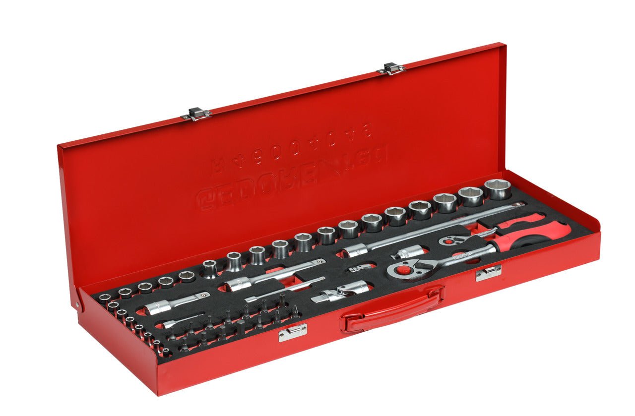 R46004049 - Juego de llaves de vaso 1/4"+1/2", 49 piezas - Ferrotecnia