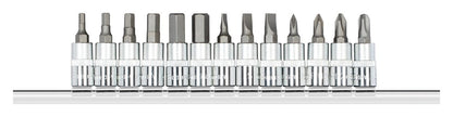 R48008013 - Vasos destornilladores 1/4" con carril, 13 piezas - Ferrotecnia