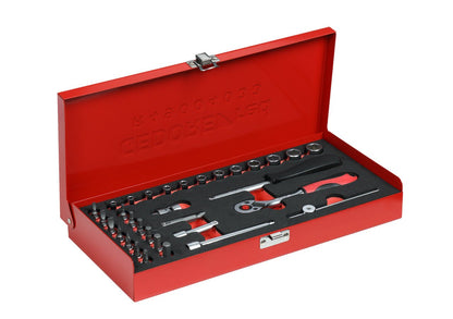 R49004033 - Juego de llaves de vaso 1/4", 4 - 13 mm, 33 piezas - Ferrotecnia