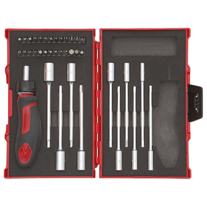 R49005037 - Juego de herramientas con carraca en T 1/4", 37 piezas - Ferrotecnia