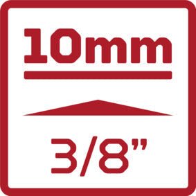R51001004 - Vaso 3/8", hexagonal, 10 mm L=28 mm - Ferrotecnia