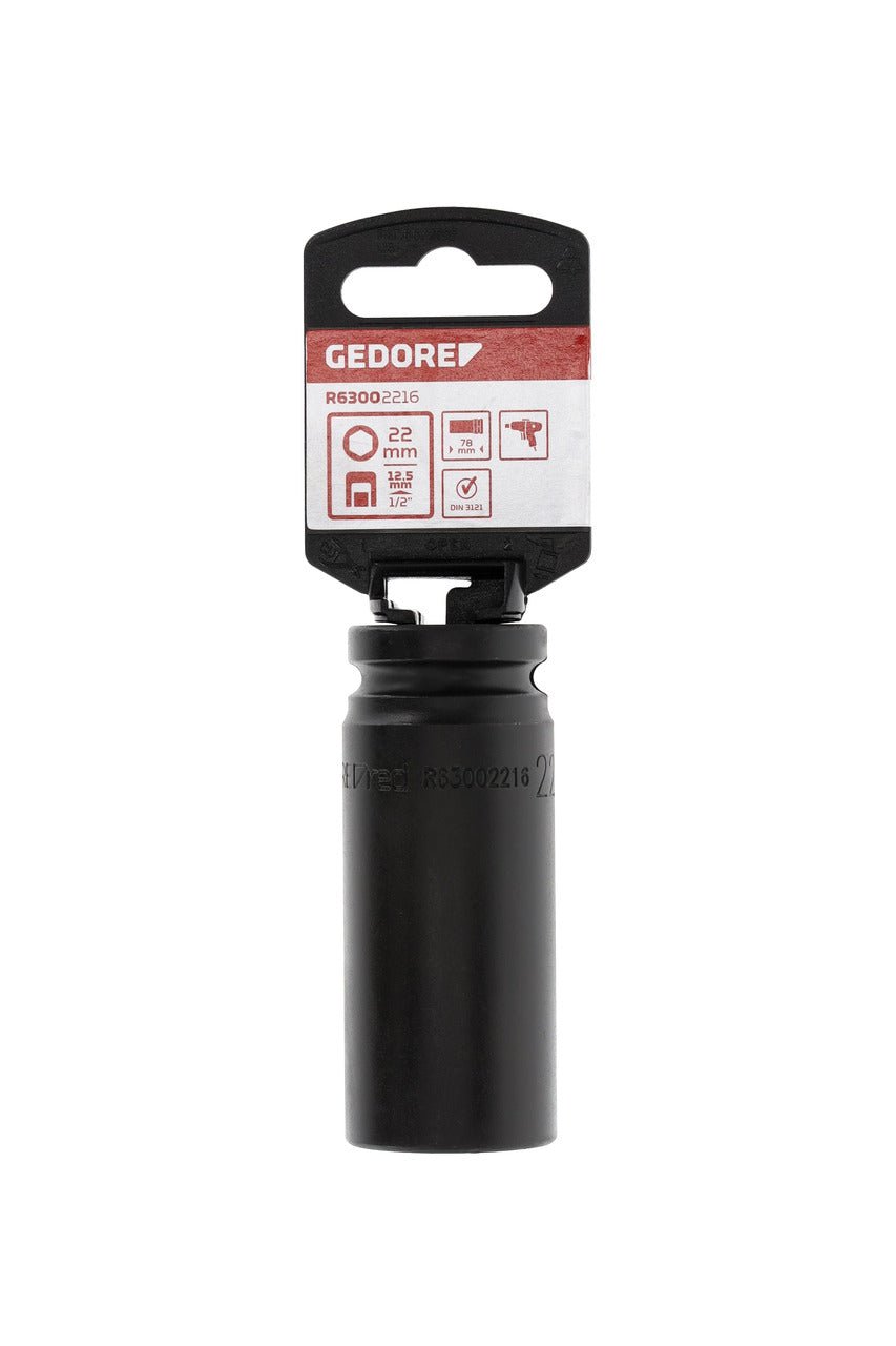 R63002216 - Vaso de impacto 1/2", hexagonal, 22 mm L=85 mm - Ferrotecnia