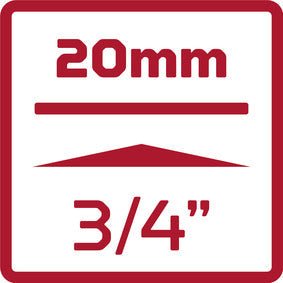 R73002309 - Vaso de impacto 3/4", hexagonal, 23 mm L=50 mm - Ferrotecnia