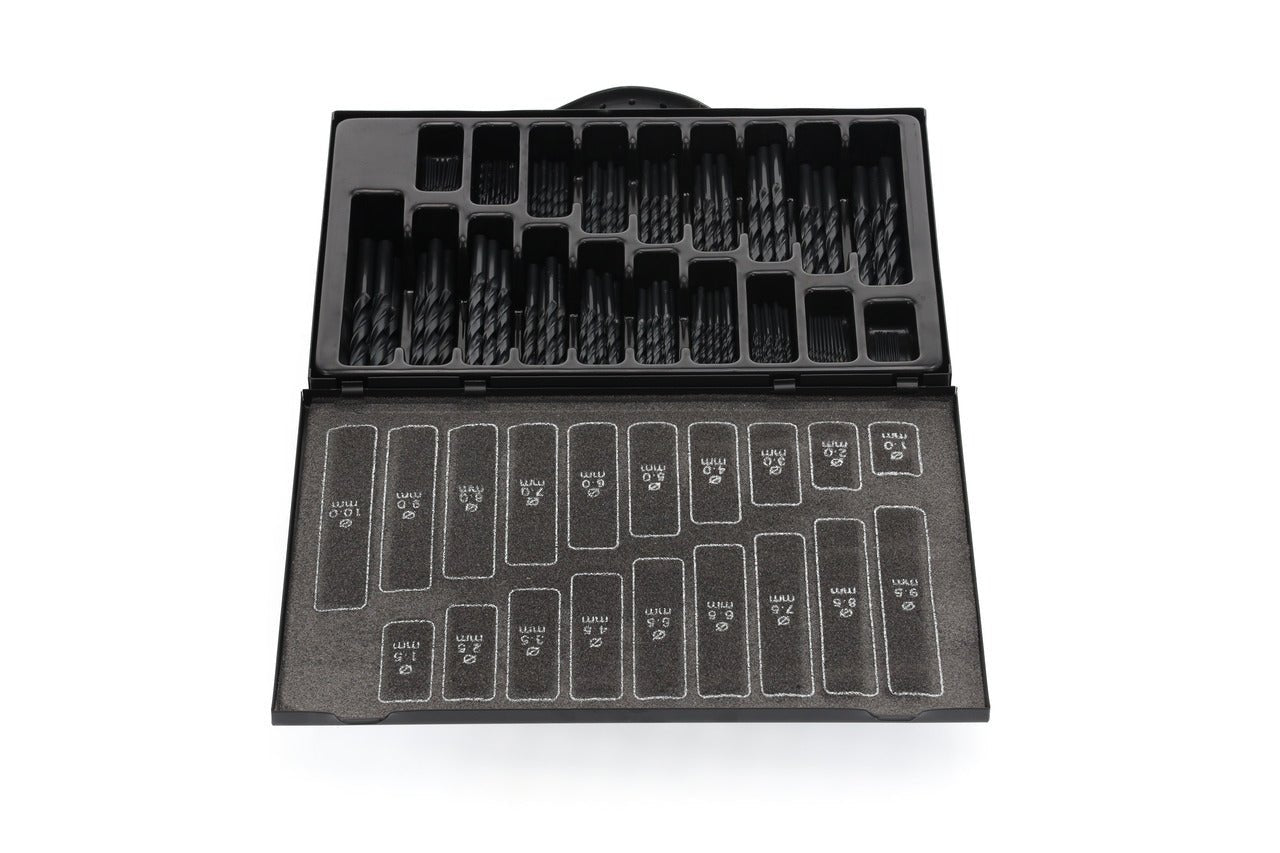 R93500170 - Juego de brocas helicoidales Ø 1 - 10 mm 0,5 mm incremento, 170 piezas - Ferrotecnia