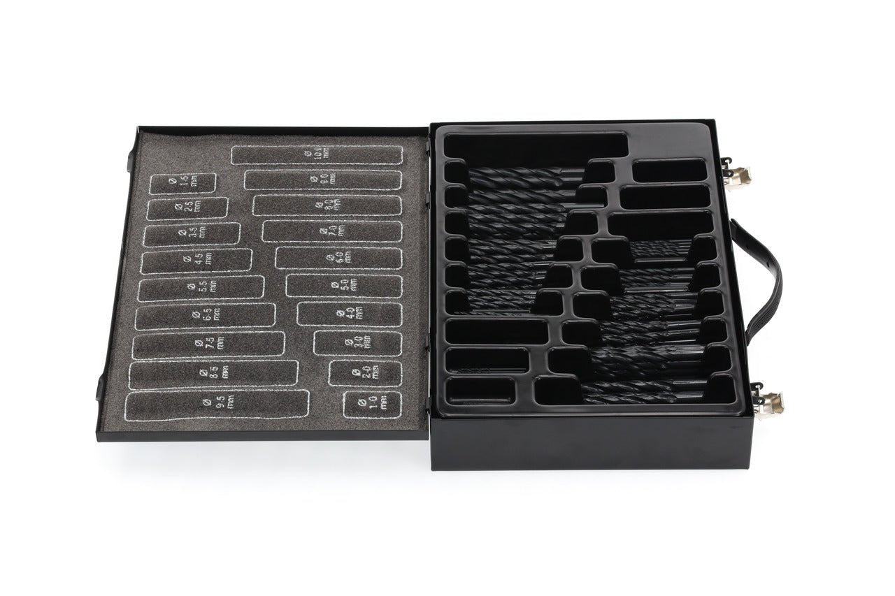 R93500170 - Juego de brocas helicoidales Ø 1 - 10 mm 0,5 mm incremento, 170 piezas - Ferrotecnia