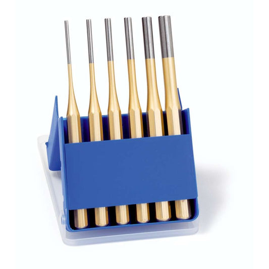 Rennsteig 425 150 0 - Estuche plástico con 6 botadores cilíndricos octogonales Rennsteig