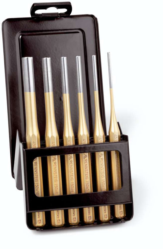 Rennsteig 425 160 0 - Estuche metálico con 6 botadores cilíndricos octogonales Rennsteig - Ferrotecnia