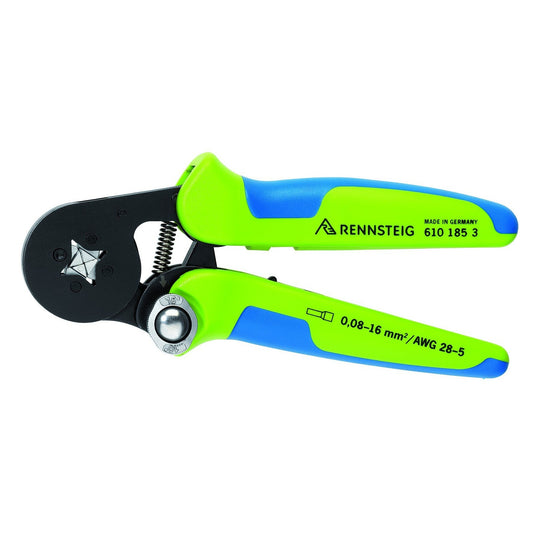 Rennsteig 610 185 3 - Pince à sertir auto-ajustable Rennsteig pour embouts creux de 0,08 à 10/16 mm2 (sertissage carré)