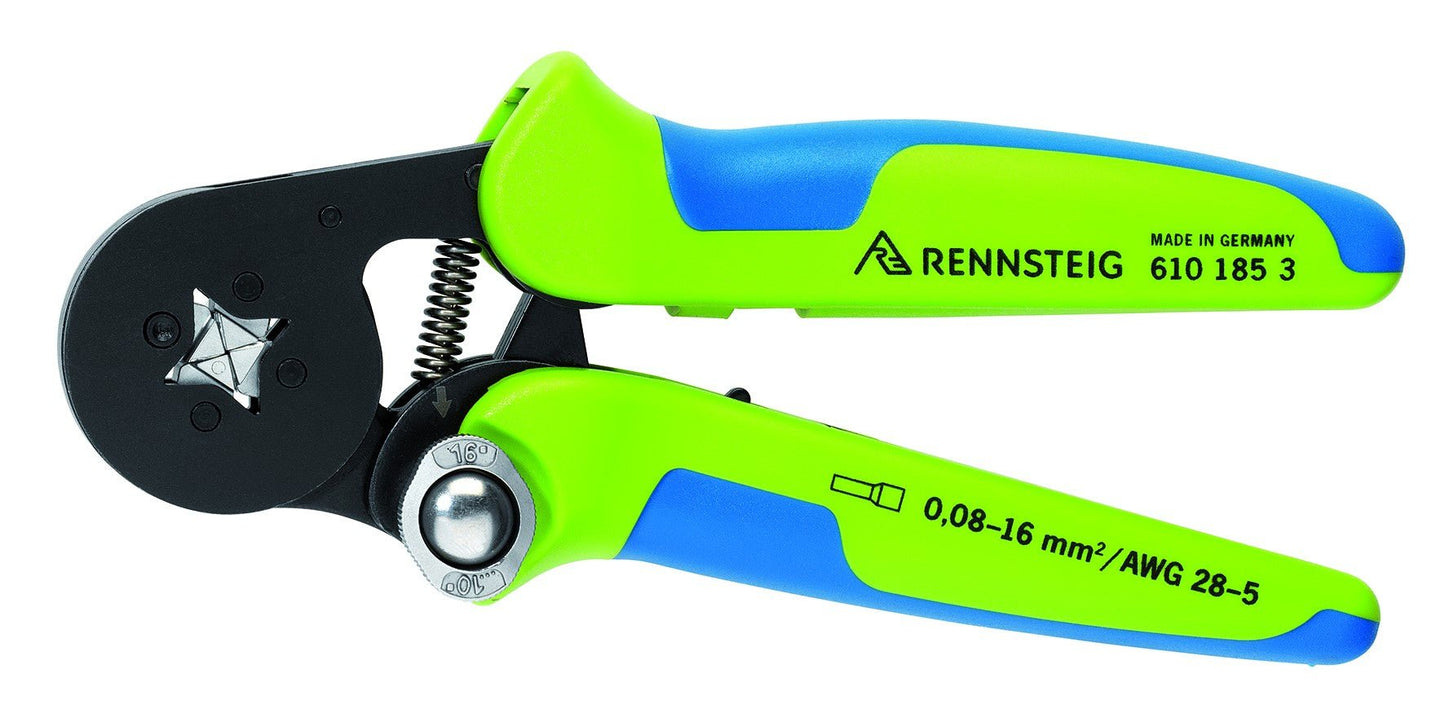 Rennsteig 610 185 3 - Crimpadora autoajustable Rennsteig para punteras huecas de 0,08 a 10/16 mm2 (crimpado en cuadradillo) - Ferrotecnia