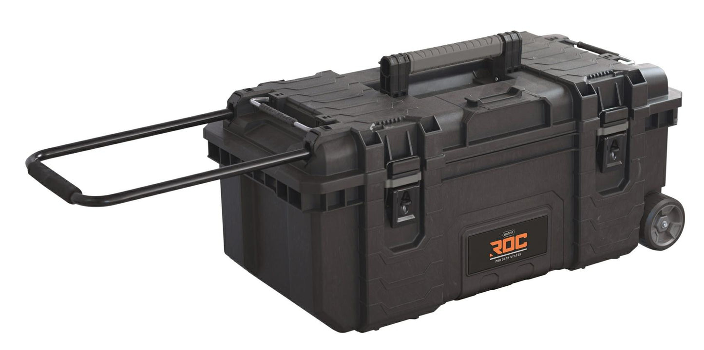 Keter ROC Pro Gear - Caja de herramientas móvil con ruedas para almacenamiento de herramientas, resistente, 28 pulgadas, color negro y gris