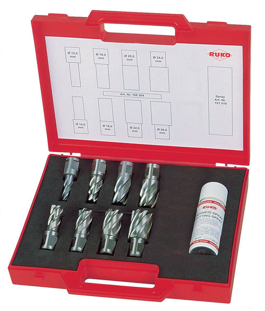 Ruko 108810E - Juego de 8 brocas huecas HSS - Co 5 Cobalto vástago Weldon - Ferrotecnia