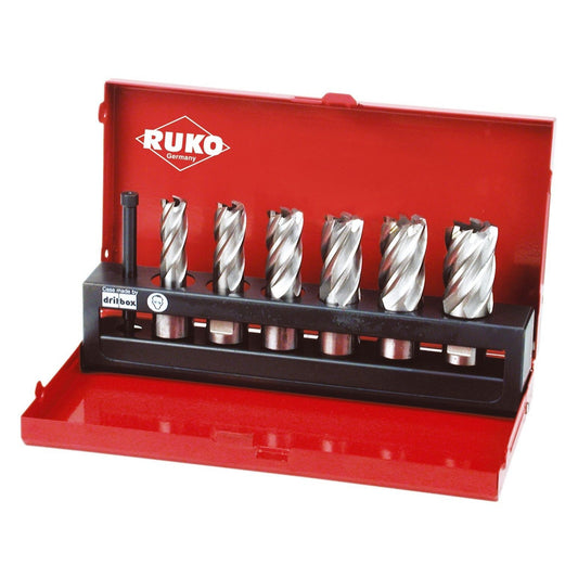 Ruko 108820 - Juego de 6 brocas huecas HSS vástago Weldon - Ferrotecnia