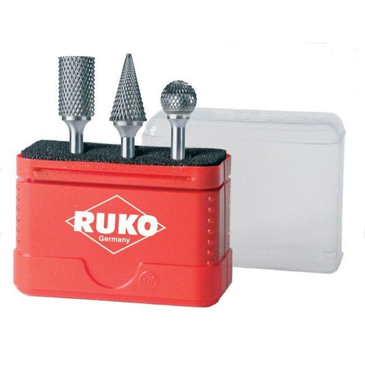 Ruko 116001 - Juego de 3 fresas de metal duro con vástago de 6 mm